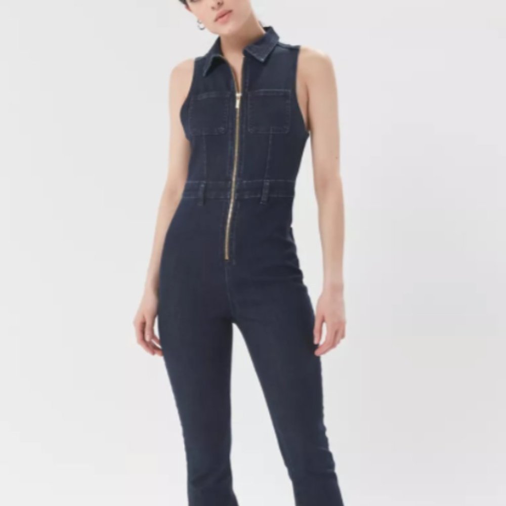 WeWoreWhat Sleeveless Denim Jumpsuit